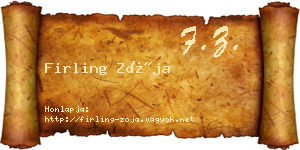 Firling Zója névjegykártya